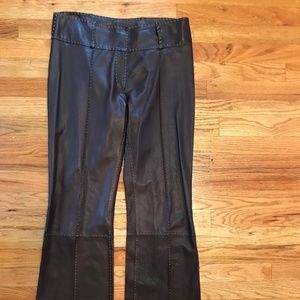 Fendi Leather Mens Brown Patchwork Pants 32" Waist